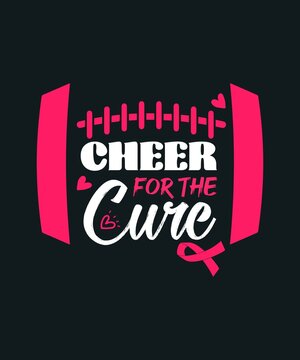WebBreast Cancer Awareness Cheer For The Cure Pink t-shirt - vector design illustration, it can use for label, logo, sign, sticker for printing for the family t-shirt.