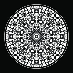 Circular pattern mandala art decoration elements