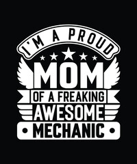 Obraz premium Mom Mechanic T Shirt Design