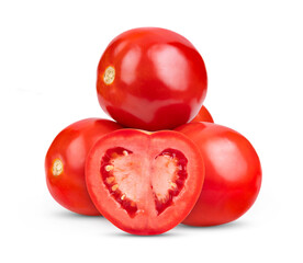 Fresh red tomato isolated on white