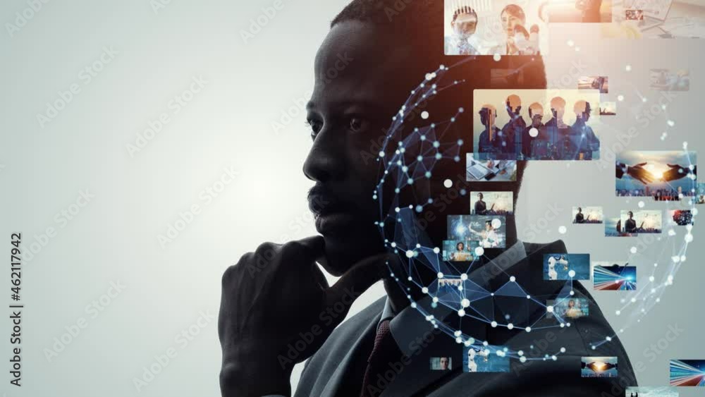Poster Visual contents concept. Image analysis. Digital transformation. AI (Artificial Intelligence) concept.