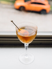 Martinez barrel aged gin cocktail happy hour window sill