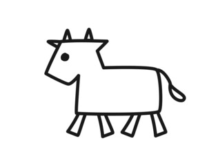 シンプルでゆるい牛のイラスト