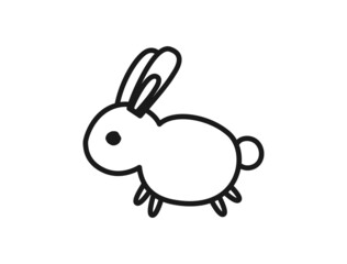 シンプルでゆるいウサギのイラスト