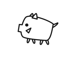 シンプルでゆるい猪のイラスト