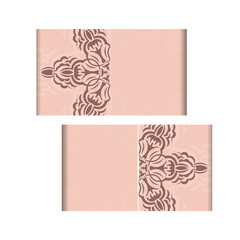Prepared for printing in pink with an abstract ornament.