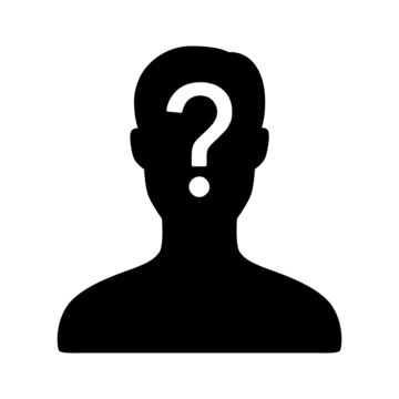 Unknown male user or secret identity flat vector icon for apps and websites