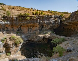 famous sinkhole and gorge in the Lebanon mountain region Baatara