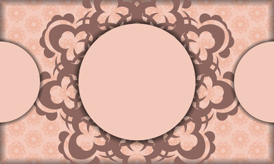 Pink color flyer with abstract ornament for your design.