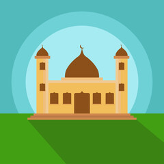 mosque flat vector illustration design, very suitable for flyers or Muslim-themed presentations or great days in Islam