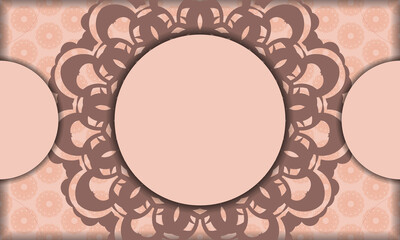 Congratulatory Brochure in pink with luxurious ornamentation prepared for typography.