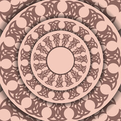 Greeting Brochure in pink with Greek ornaments prepared for typography.