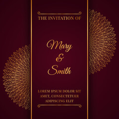 Luxury wedding invitation card design with mandala
