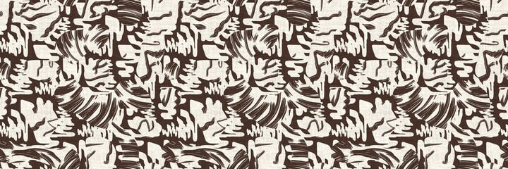 Seamless two tone hand drawn brushed effect pattern border swatch. High quality illustration. Collage of minimal drawings arranged in a seamless pattern with fabric texture overlay. Rough scribble.