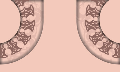 Congratulatory leaflet pink with mandala ornament for your brand.