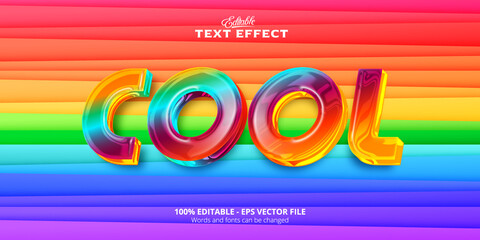 Colorful and plastic style, realistic editable text effect, cool text - obrazy, fototapety, plakaty