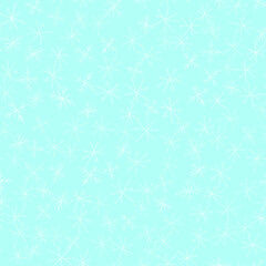Hand Drawn Snowflakes Christmas Seamless Pattern. Subtle Flying Snow Flakes on chalk snowflakes Background. Awesome chalk handdrawn snow overlay. Unusual holiday season decoration.