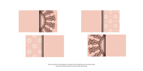 Pink postcard with luxurious ornaments for your design.