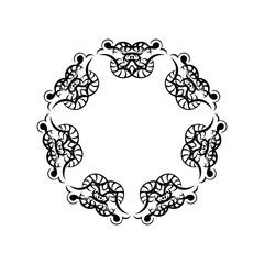 Circular pattern in form of mandala for Henna, Mehndi, tattoo, decoration. Decorative ornament in ethnic oriental style.