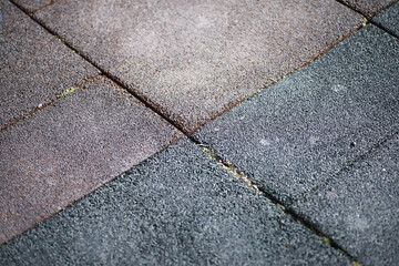 Cement brick squared stone floor background. Concrete paving slabs. Paving slabs