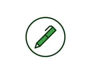 Pen flat icon. Single high quality outline symbol for web design or mobile app.  House thin line signs for design logo, visit card, etc. Outline pictogram EPS10