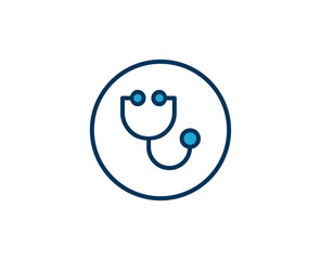 Stethoscope flat icon. Thin line signs for design logo, visit card, etc. Single high-quality outline symbol for web design or mobile app. Medical outline pictogram.