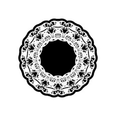 Circular pattern in form of mandala for Henna, Mehndi, tattoo, decoration.