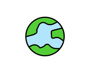 Earth premium line icon. Simple high quality pictogram. Modern outline style icons. Stroke vector illustration on a white background. 