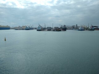 cargo ship in port