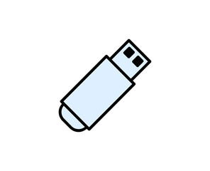 USB line icon. Vector symbol in trendy flat style on white background. Office sing for design.