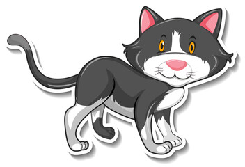 A sticker template of cat cartoon character