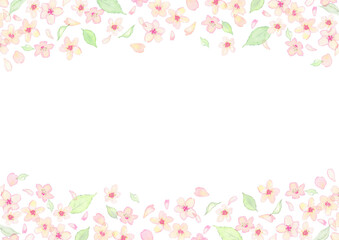 桜の花の水彩イラストフレーム