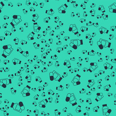 Black Sleeping pill icon isolated seamless pattern on green background. Vector