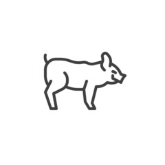 Pig animal line icon