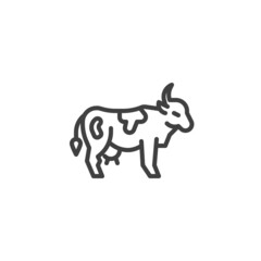 Cow animal line icon