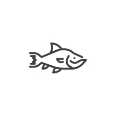 carp fish line icon