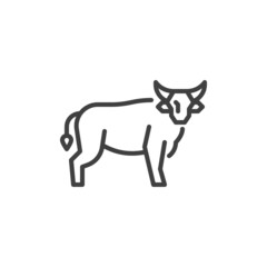 Bull animal line icon