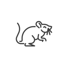 Mouse animal line icon