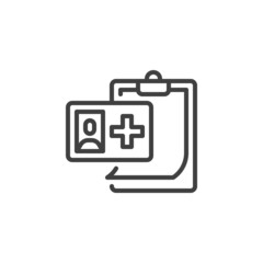 Medical record line icon