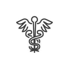 Medical Caduceus line icon