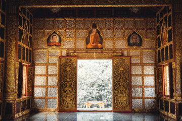Wat Phra Buddhabat Si Roi,Golden Temple in Chiang Mai, Thailand