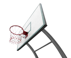 Basketball hoop on white background