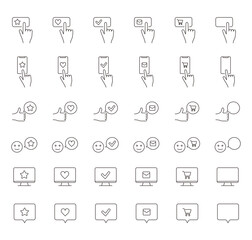 Vector web icon set. star, heart, check, mail, cart