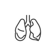 Human lungs anatomy line icon