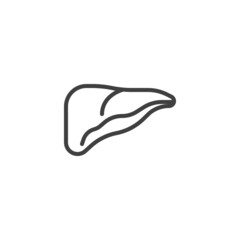 Human liver line icon