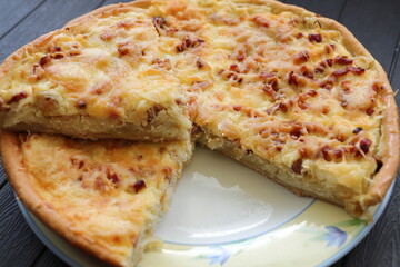 a freshly baked onion cake 
