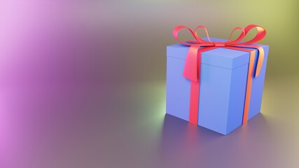 gift purple box. 3d render
