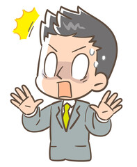 びっくり仰天に驚く男の人