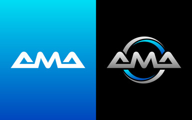 AMA Letter Initial Logo Design Template Vector Illustration - obrazy, fototapety, plakaty
