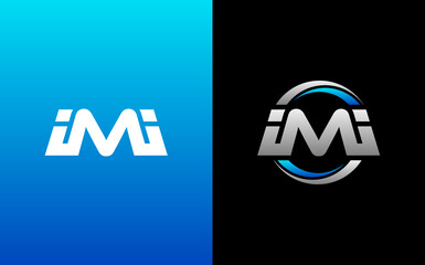 IMI Letter Initial Logo Design Template Vector Illustration - obrazy, fototapety, plakaty